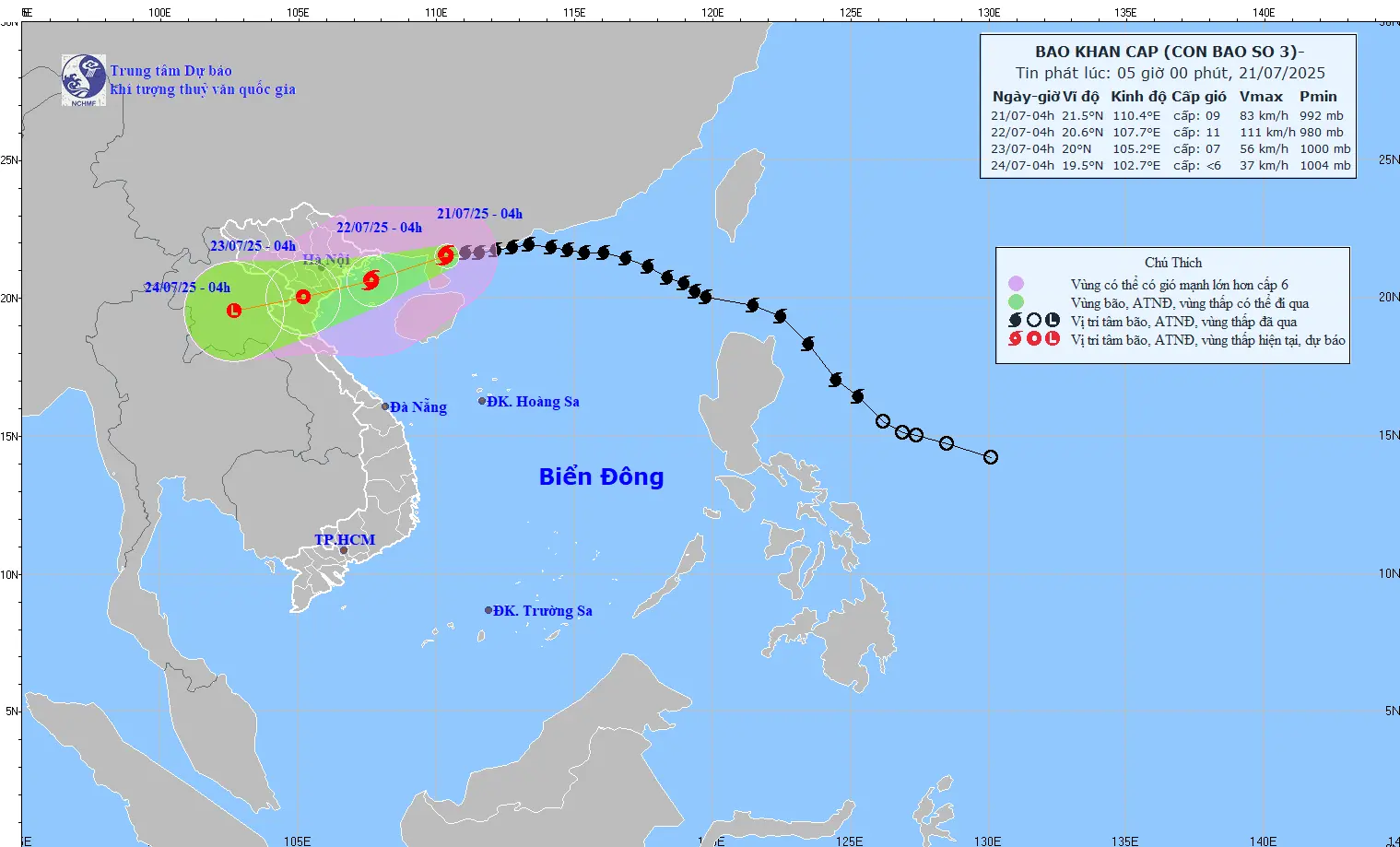 Tin bão khẩn cấp: Bão số 3 di chuyển nhanh, cách Quảng Ninh, Hải Phòng hơn 200 km; Hà Nội chủ động rà soát để sơ tán dân