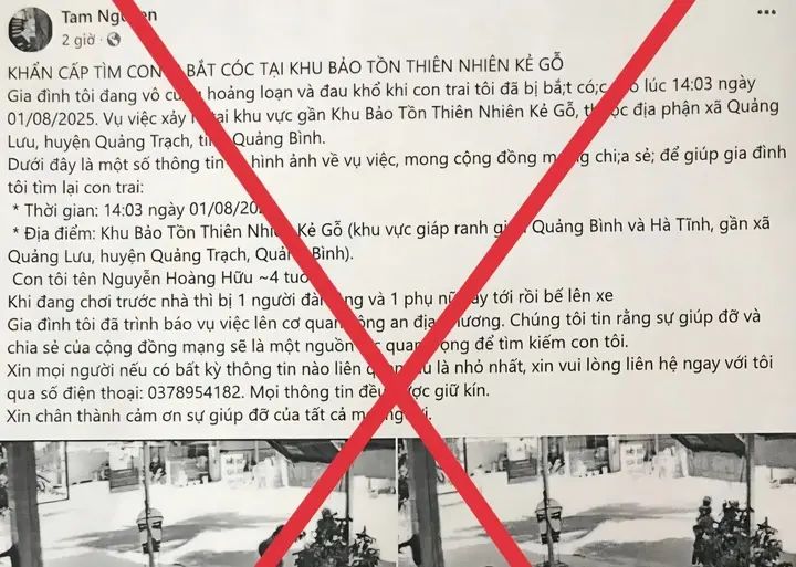 Bịa đặt tin bắt cóc trẻ em để trục lợi từ thiện ở Hà Tĩnh